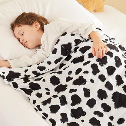 HOSUKKO Weighted Blanket - 10 lbs Cow Pattern Heavy Blanket - Breathable Blanket(41 * 60 inches, 10 lbs)