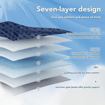 Topcee Weighted Blanket for Adults (15lbs 60"x80"), Minky Dots Heavy Blanket for 140-160lbs Sleeping, Soft, Cozy and Cooling Weighted Throw Blankets, Machine Washable, Blue