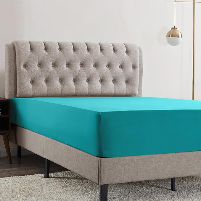 Empyrean 4 Pack Queen Fitted Sheets - Deep Pocket, 14-16 Inch Ultra Soft Microfiber, Wrinkle & Fade Resistant, Shrinkproof, Durable & Breathable, Perfect for Queen Beds, Teal