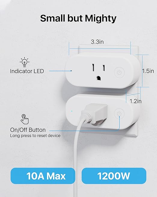 Loocam Smart Plug Compatible with Alexa Mini, Smart Home Wi-Fi Outlet, No Hub Required, Timer Function, App Control, 2.4G WiFi Only, 4 Pack, White
