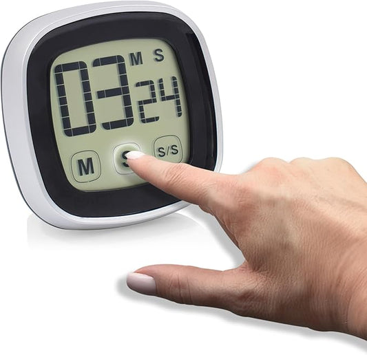 Westclox Digital Timer for Men & Women, Countdown & Stopwatch with Large Display, Magnetic Back & Foldable Kickstand, Ideal for Kitchen, Workouts, Work Hours – White, 2.87”*
