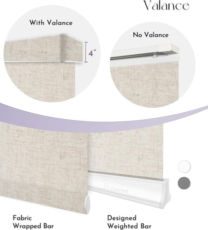 Graywind Motorized Sliding Panels Semi-Sheer Compatible with Alexa Google Smart Panel Track Blinds Remote Control for Patio Sliding Door (Sheer Linen Beige, Custom Size)