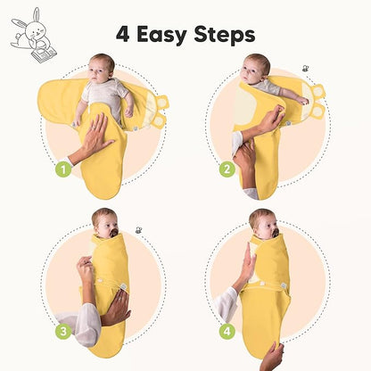 3-Pack Organic Baby Swaddle Sleep Sacks - Swaddles for Newborns, Infant 0-3 Months, Baby Girls, Boys, Soft & Snug Newborn Sleep Sack, Nursery Swaddling Blankets (Valiant, OS)