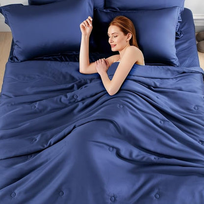 NEXHOME PRO 100% Viscose Derived from Bamboo Comforter King Size - Cooling & Moisture-Wicking Bedding - All Season Lightweight Design - Natural Organic King Duvet Insert