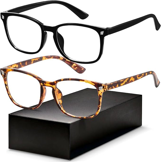 Blue Light Blocking Glasses - Fashion Square Eyeglasses, Anti UV Ray Computer Gaming Glasses Blue Blockers for Women/Men