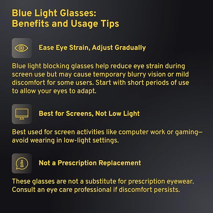 livho High Tech Blue Light Glasses - Advanced Blue Light Blocking Computer Glasses - Screen Fatigue & UV Protection