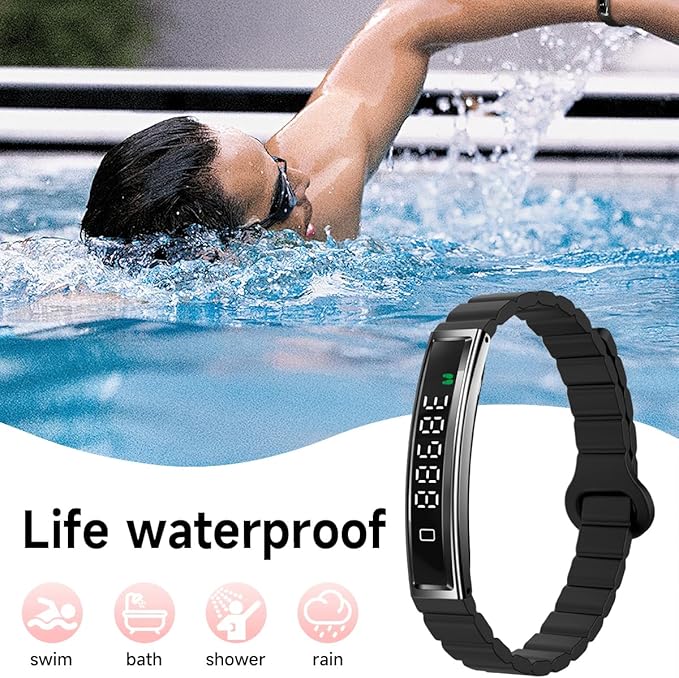 Smart Bracelet Fitness Tracker Heart Rate Monitor Sleep Activity Tracker Step Counter Calories Pedometer Waterproof Slim Thin Health Band for Women Ladies Men