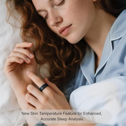Ring OnePlus - Ultra-Thin Titanium Smart Ring - 7 Days Battery Life - Fitness/SPO₂/Stress/HR/Sleep Skin Temperature Tracker - No App Fee - iOS&Android Compatible (Rose Gold, 9)