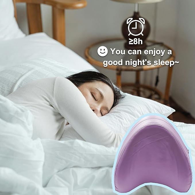 Satin Knee Pillow Cover for Contour Legacy Leg & Knee Foam Support Pillow, Upgraded Invisible Zippered Satin Leg Pillowcase Replacement-Cover ONlY (Blush Purple)