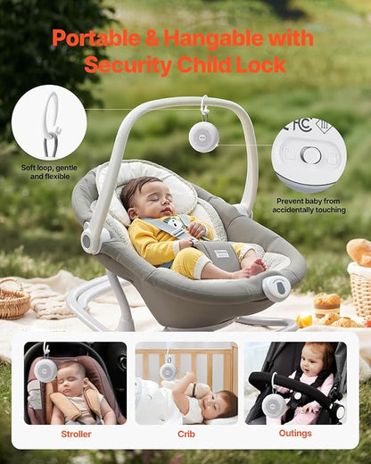 VEVOR Sound Machine, 20 Soothing Sleep Sounds, 4-in-1 Hangable White Noise Sound Machine with Auto-Off Timer, Soft Ring Light, Memory Function and Child Lock, for Baby, Adults, Home, Office & Travel