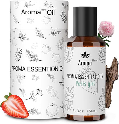 Hotel Scent Diffuser Oil - Paris Girl - Aroma Essential Oil Blends for Aromatherapy Diffuser Machine, Cedarwood, Elevate Large Room with Air Fresheners - 5.3fl oz