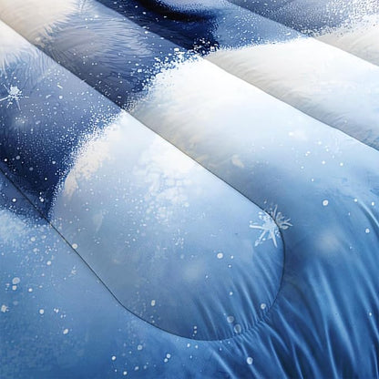 Penguin Comforter Set Queen Size,Antarctic Animal Kawaii Penguin Bedding Sets for Kids Boys Girls Room Decor,Cute Winter Snowflake Pattern Bedding Sets with 2 Pillowcases.