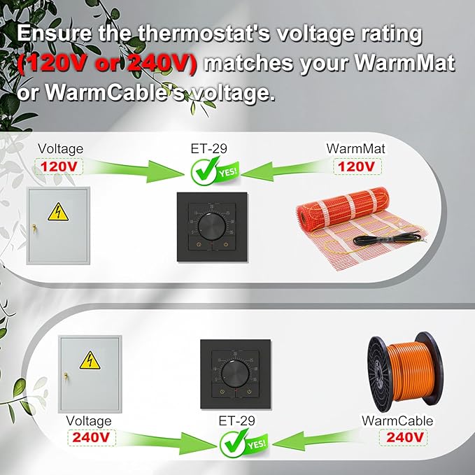 HEATIT Thermostat for Floor Heating, Manual Non-Programmable Electric Floor Heating Thermostat, Wide Voltage 100V-240V, Black