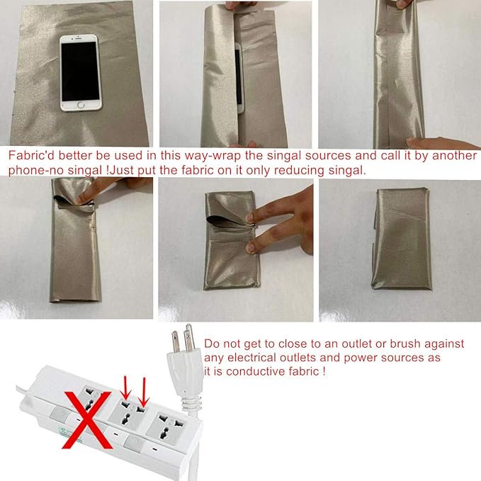 Amradield Faraday Fabric 39"x 43" Faraday Cloth Ripstop Plaid Nickel Copper Polyester Material Influence RF Signals WiFi Cell Bluetooth RFID Guards You Against Harmful Frequencies and Data Theft
