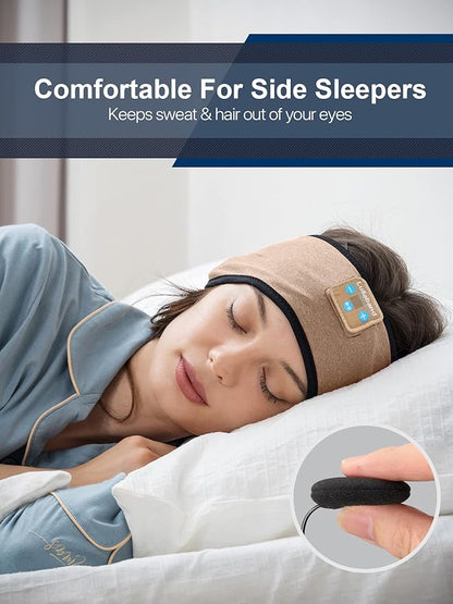 Lullaband Sleep Headphones Bluetooth Headband - Wireless Music Sleeping Mask Earphones for Side Sleepers with HD Stereo Speaker Tech Gadgets Gifts for Travel Workout Sports Meditation Yoga Housework