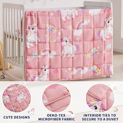 anfie Weighted Blanket Kids (48"x72" 6lbs), Weighted Blanket Cooling Blanket for Sleeping,Throw Size Breathable Blanket with Premium Glass Bead(Pink Unicorn)