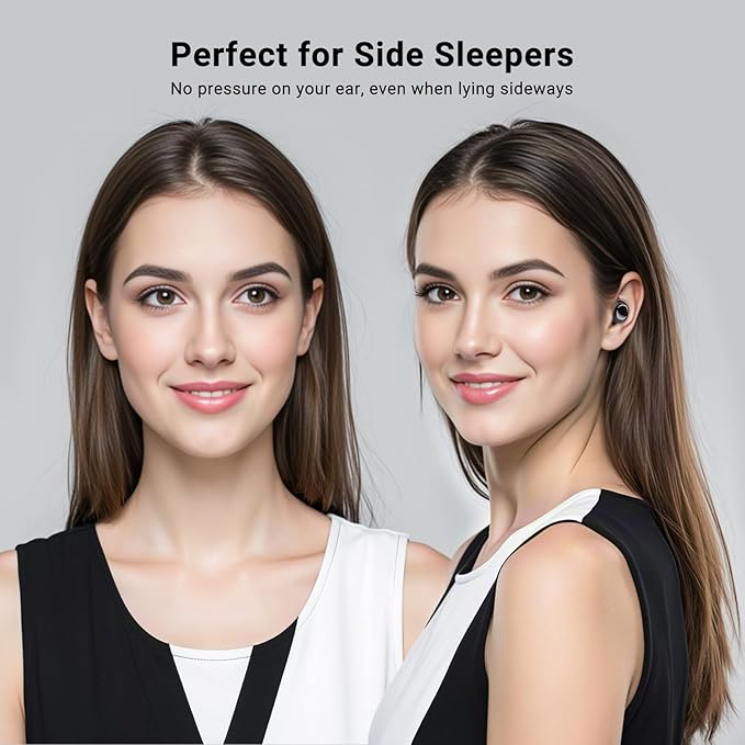 T33 Sleep Earbuds, Bluetooth 6.0 Noise Cancelling Sleep Headphones for Side Sleepers, ANC Up to 98%, Sleep Mode, 48H Playtime, Small Earbuds Comfort Fit for Sleeping, Travel, Work, Black