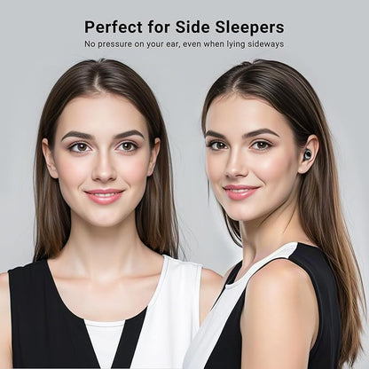 T33 Sleep Earbuds, Bluetooth 6.0 Noise Cancelling Sleep Headphones for Side Sleepers, ANC Up to 98%, Sleep Mode, 48H Playtime, Small Earbuds Comfort Fit for Sleeping, Travel, Work, Black