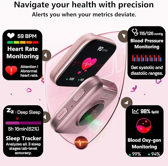 MorePro Fitness Tracker with 24/7 Heart Rate & Blood Pressure Monitor, Smart Watch with Blood Oxy-gen, Sleep Tracking, Fitness Watch 120+ Sports Modes, Answer/Make Calls for Men and Women