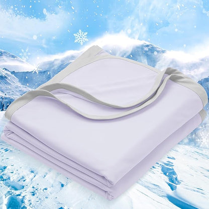 PHF Double Cooling Blanket for Hot Sleepers Queen Size, Arc-Chill Q-Max>0.5 with Double Cooling, Summer Blanket Absorbs Heat to Keep Cool All Night for Night Sweats (Purple, 90''x90'')