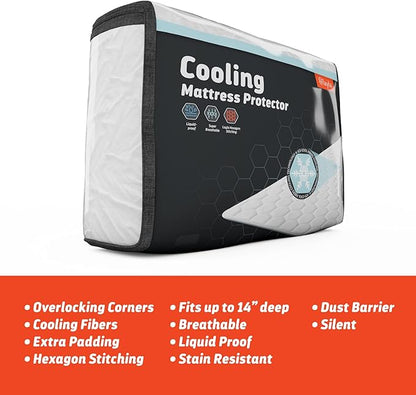 Layla Mattress Protector, Liquid Proof Mattress Pad Barrier | Breathable Waterproof Bed Encasement That Sleeps Cool, 3 Models for a Custom Sleep Experience | Size Full - Cooling Protector