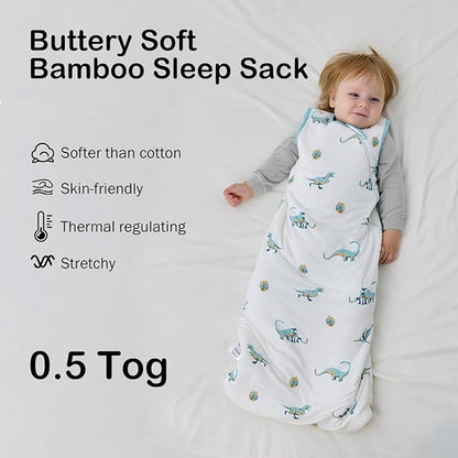 BubblePanda Rayon Made from Bamboo Sleep Sack 12-18 Months 0.5 Tog Soft Lightweight Toddler Sleep Sack 1t for Babies 2-Way Zipper Wearable Blanket Baby 12 Months