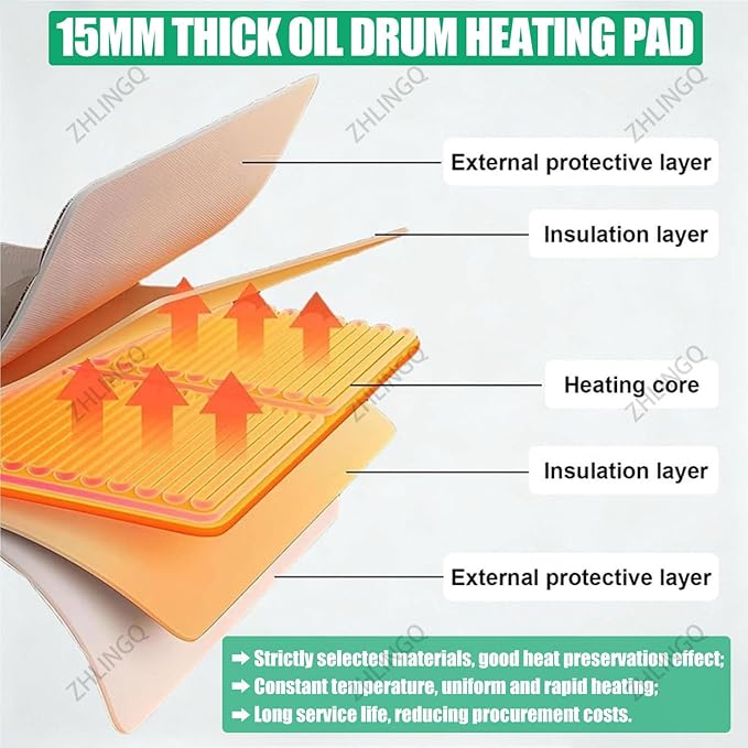 IBC Tote Heater Blanket, IBC Container Heater, IBC Tote Freeze Protection, Smart Temperature Control up to 150°C, IBC Tote Blanket with Thermostat, Barrel Heating Equipment Black-55Gallon/200L