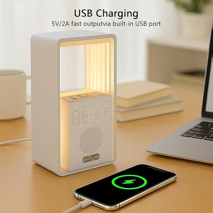 Smart Sunrise Alarm Clock Wake Up Light with 9 Soothing Sounds Simulation, USB Charging Port, Adjustable Brightness Levels & Snooze Function