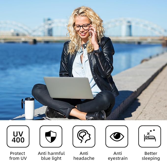 Okany 3 Pack Blue Light Blocking Glasses for Women Men, Round Computer Glasses Anti Eye Strain/UV/Glare Gaming Glasses