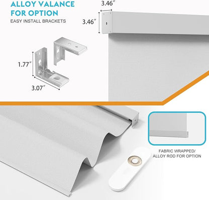 Motorized Blinds with Remote, Smart Blind Roller Shades Compatible with Alexa, Durable Rechargeable Battery Solar Power Electric Window Blinds Motorized Shades Customized Size (Pure White)