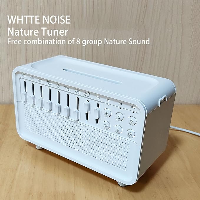 White Noise Sound Aroma Humidifier - Essential Oil Diffusers for Home, Air Aroma Diffuser Humidifier with 8 White Noise Effect & Simulation Flame, Speaker, for Sleeping, Living Room, Office