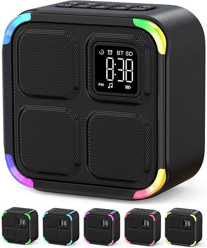 Sound Machine White Noise Machine with 30 Soothing Sounds, 10W Bluetooth Wireless Speaker Alarm Clock with Lights, Rechargeable Sleep Machine with Timer, Gifts for Boys Girls Baby Kids Teens Adults