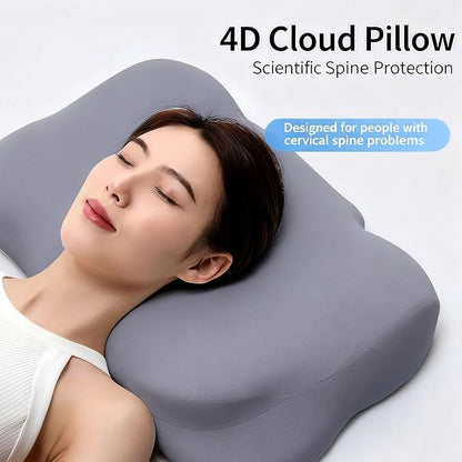 Cloud Pillow - Ergonomic Memory Foam Pillows, Ergonomic Memory Sleep Cloud Pillows for Sleeping, Side Sleepers Pillows with Cooling Breathable Cover for Side, Back Sleepers (Dark Gray)
