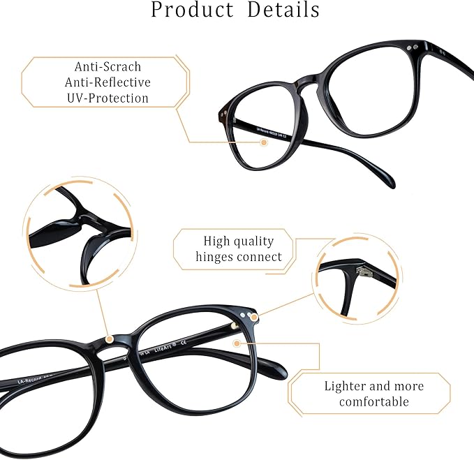 LifeArt Blue Light Blocking Glasses Anti Eyestrain Computer Reading Glasses Gaming GlassesTV Glasses Women and Men Anti Glare