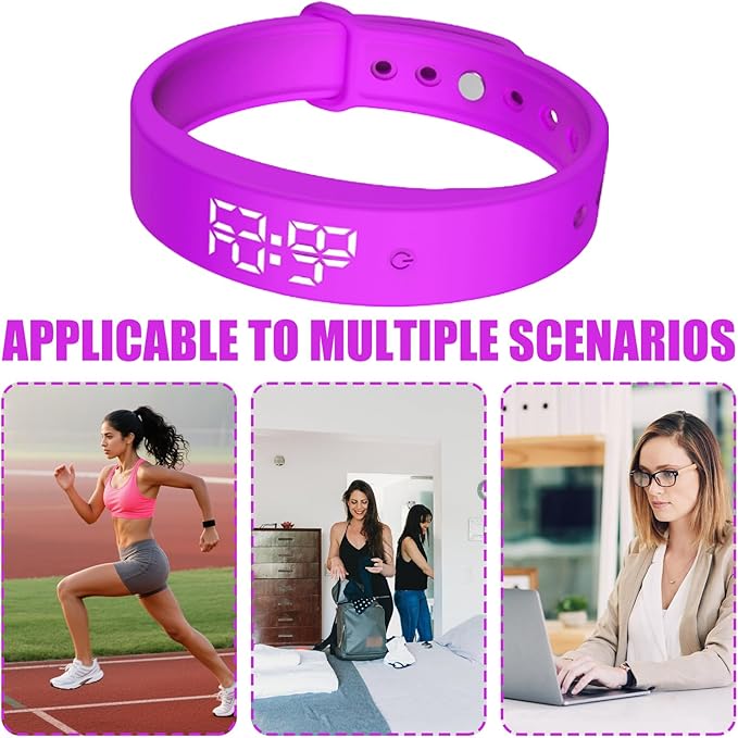 Alarm Clock Watch - Smart Vibrating Clock Wristband | 3 Alarms Drinking Reminder - for Kids Adults Men Women Teens Elderly Bed Bedroom Travel Dorm Fitness Medication