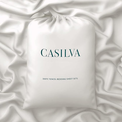 Eucalyptus Sheets - Infused with Silver for Anti-Odor, Softer Than Silk Fibers, More Cooling Than Cotton - Perfect for Hot Sleepers & Sensitive Skin - 100% Tencel Lyocell - Cali-King Sheet Set
