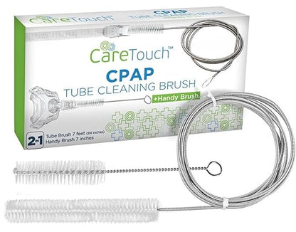 Care Touch CPAP Tube Cleaning Brush - Flexible Stainless (7 Feet) Plus Handy Brush (7 Inches) fits 16mm Diameter Tubing