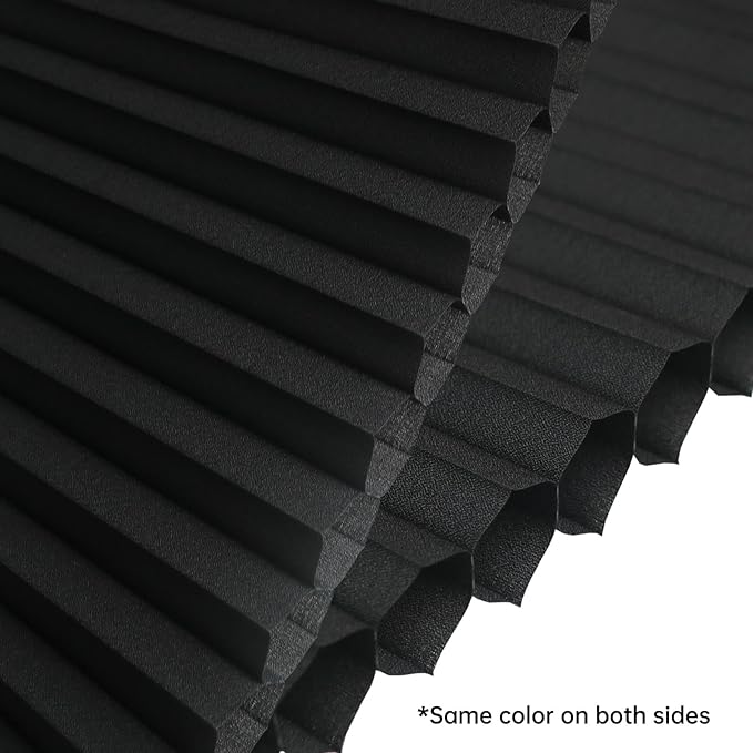 Motorized Cellular Shades with Remote, Light Filtering Smart Cellular Shades Compatible with Alexa, Honeycomb Window Blinds for Bedroom Home Office, Custom Size, Half Shading Midnight Spark