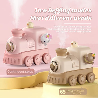 Portable Mini Humidifier,300ml USB Desktop Personal Cool Mist Small Humidifiers,2 Mist Modes,Auto Shut-Off,Mute for Bedroom/Home/Nursery/Office,Cute Mini Humidifier With Night Light (Brown)