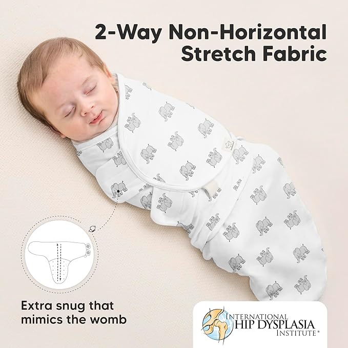 3-Pack Organic Baby Swaddle Sleep Sacks - Swaddles for Newborns, Infant 0-3 Months, Baby Girls, Boys, Soft & Snug Newborn Sleep Sack, Nursery Swaddling Blankets (The Wild 2, OS)