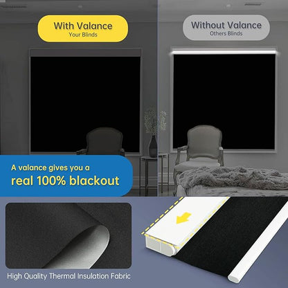 DENFOON Motorized Blinds with Remote,Thermal ElectricBlinds【Solar Panel】,Customizable Automatic RollerShades, Blackout Remote Control Blinds for WindowsUpgrade to Smart Blinds, Black, 20''W×72''H