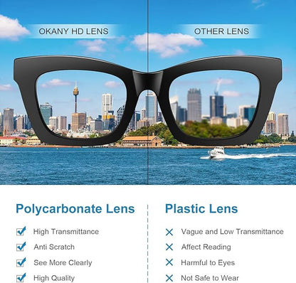 Okany Blue Light Blocking Glasses for Women Men Fashion Computer Screen Gaming TV Phones Anti Eyestrain & UV Glare Glasses 3 Pack