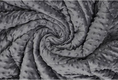 TONGDADA Minky Weighted Blanket | 40''x60'',7lbs | Cozy and Soft Minky Weighted Throw Blanket | Luxury Velvet with Premium Glass Beads | Dark Grey Minky