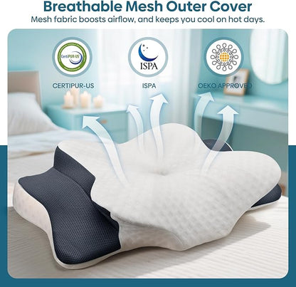 Cervical Pillow for Neck & Shoulder Pain Relief Sleeping - Ergonomic Contour Pillows - Memory Foam Pillow for Side, Back & Stomach Sleepers