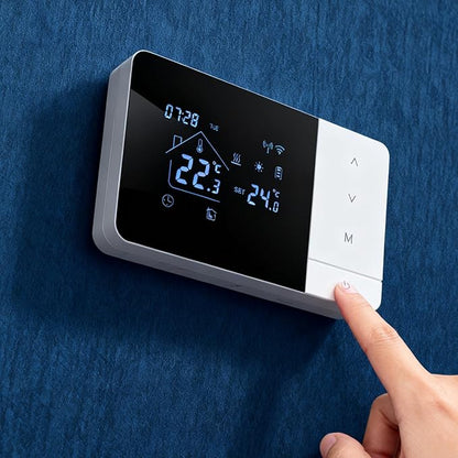 Smart Thermostat - Heat & Cool WiFi Thermostat APP & Voice Controlled - Temp Controller with Touchscreen - for Home RV Hotel Indoor Living Room Bedroom Bathroom Garage