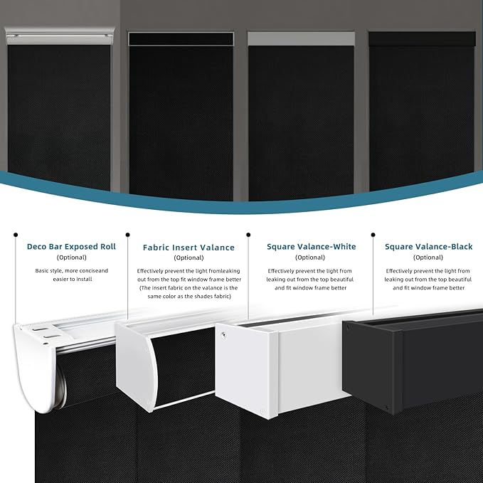 Motorized Light Filtering Roll Shades Work with HomeKit,1% Openness Smart Blinds for Windows, Electric Blinds with Remote, APP/Voice Control, Automatic Solar Shades,1% Openness Aventus Black