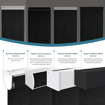 Motorized Light Filtering Roll Shades Work with HomeKit,1% Openness Smart Blinds for Windows, Electric Blinds with Remote, APP/Voice Control, Automatic Solar Shades,1% Openness Aventus Black