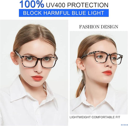 MARE AZZURO Computer Reading Glasses Women Blue Light Blocking Readers 0 1.00 1.25 1.50 1.75 2.00 2.25 2.50 2.75 3.00 3.50 4.00 5.00 6.00 (Leopard, 1.25)