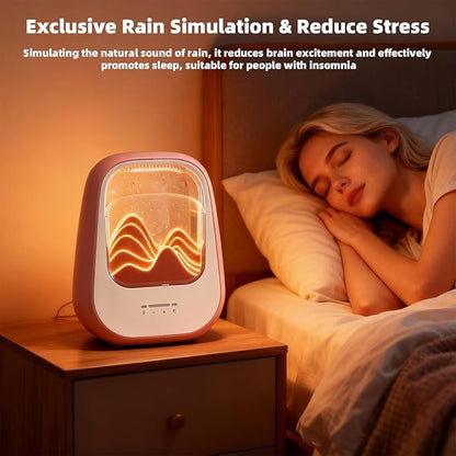 8-in-1 White Noise Sound Machine with Night Light, Help Stress Relief, Waterfall Design Essential Oil Diffuser Rain Sound Machine with Humidifier for Bedroom Office Decor Gift, Amber