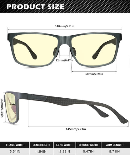 ANYLUV Blue Light Blocking Glasses Men Computer Gaming Glasses Lightweight Al-Mg Metal Anti Eyestrain Eye Protection